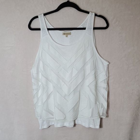 Democracy Tops - Democracy White Tank Top Large